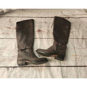 Frye Dorado Lug Sole Suede Knee High Riding Boots Size 6
